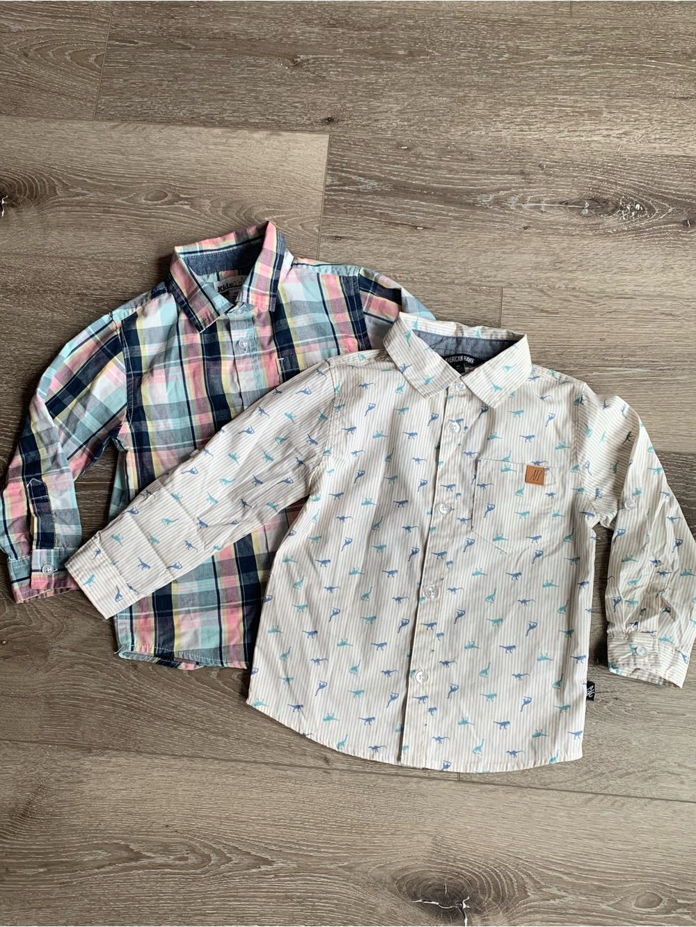 2 Piece American Hawk and Kids Headquarters Toddler Boy Size 4T Button Up Shirts